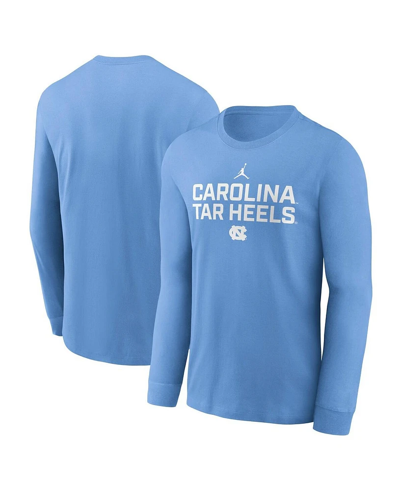 Jordan Men's Carolina Blue North Tar Heels 2025 Sideline Performance Long Sleeve T-Shirt