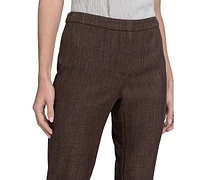 Calvin Klein Petite Mid Rise Straight-Leg Ankle Pants