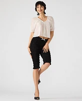 Steve Madden Women's Pull-On Smocked Capri Pants