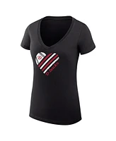 G-iii 4Her by Carl Banks Women's Black Arizona Diamondbacks Heart V-Neck Fitted T-Shirt
