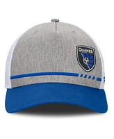 Fanatics Men's Heather Gray San Jose Earthquakes Low Block Trucker Adjustable Hat