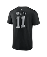 Fanatics Men's Anze Kopitar Black Los Angeles Kings Authentic Stack Name Number T-Shirt
