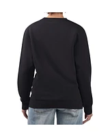G-iii 4Her by Carl Banks Women's Black San Diego Padres Pinstripe Circle Team Fleece Pullover Sweatshirt