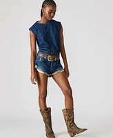Steve Madden Women's Sleeveless Denim Leila Top
