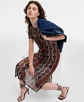 Steve Madden Women's Nola Printed Round-Neck Dress