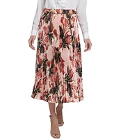 Calvin Klein Petite Printed Pleated Midi Skirt