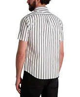 Karl Lagerfeld Paris Men's Short Sleeve Striped Button-Front Shirt