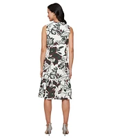 Sl Fashions Women's Printed Sleeveless Dress