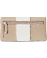Lauren Ralph Lauren Crosshatch Leather Slim Snapped-Closure Wallet