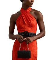 Lauren Ralph Lauren Woven Leather Small Franki Clutch
