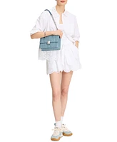 kate spade new york Deco Denim Chain Leather Shoulder Bag