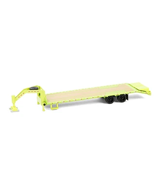 1/64 Lime Green Gooseneck Trailer with Red & White Conspicuity Stripes 30521
