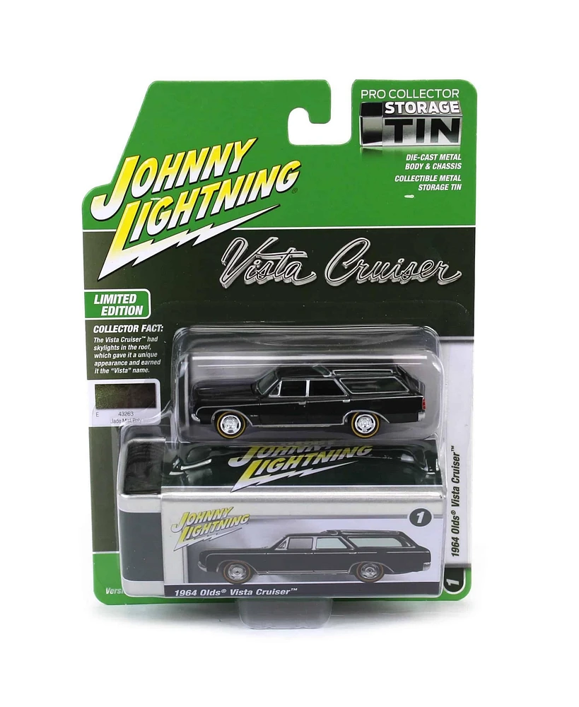 1/64 1964 Oldsmobile Vista Cruiser Jade Johnny Lightning Storage Tin
