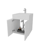 Shoshoni Bathroom Vanity with two Doors, White