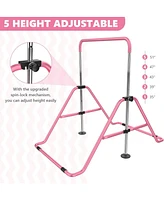 Zenova Gymnastics Bar Kids, Junior Training Bar, Height Adjustable Horizontal Bars With Gym Mat