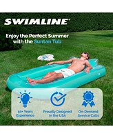 Swimline Original Inflatable Suntan Tub Lounge Float with Adjustable Shade, Mint