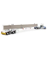 First Gear Dcp 1/64 White/Blue Peterbilt 389 w/ Ermc Hydra-Steer Trailer & Bridge Beam Load