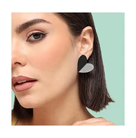 Sohi Women's Gold Heart Stud Earrings