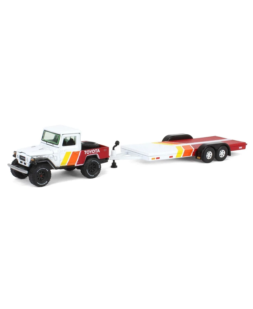 1/64 1980 Toyota Land Cruiser Open Car Trailer Custom Johnny Lightning