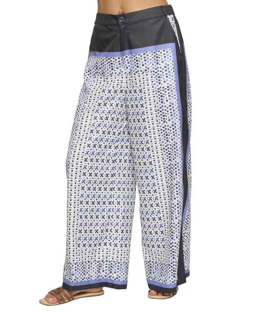 Central Park West Women's High Waisted Ankle Foulard Pants