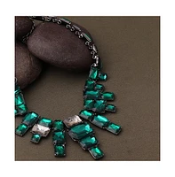 Sohi Women's Green Maxi Stone Statement Necklace