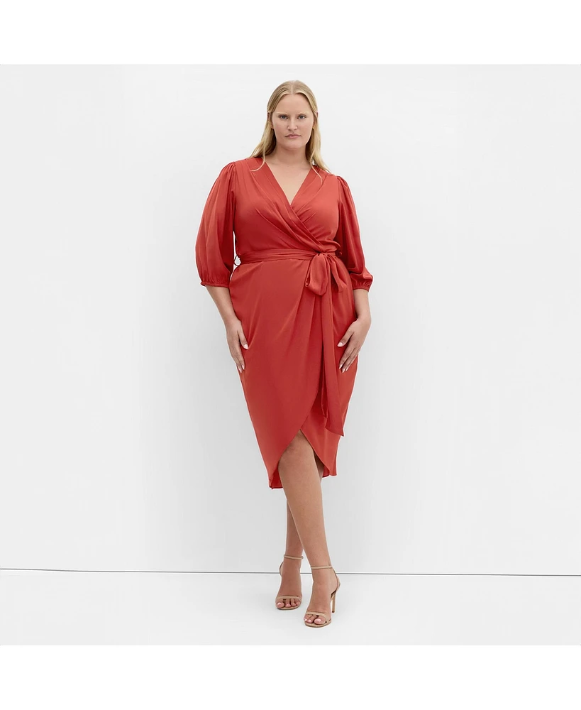 City Chic Plus Opulent Elbow Sleeve Dress