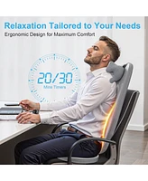 Shiatsu Neck & Full Back Massager with Heat, Massage Chair Pad Cushion for Stress Relief, Kneading or Rolling Chair Seat