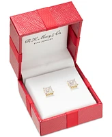 Diamond Cluster Stud Earrings (1/3 ct. t.w.) 14k White Gold, Yellow Gold and Rose