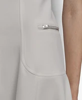 Dkny Women's Zip-Front Sleeveless Scuba Crepe Dress