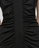 Dkny Women's Deep V-Neck Front-Slit Sleeveless Dress