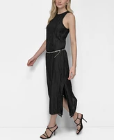 Dkny Women's Chain-Belt Sleeveless Midi Dress