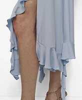 Dkny Women's Ruffled-Hem Midi Slip Dress