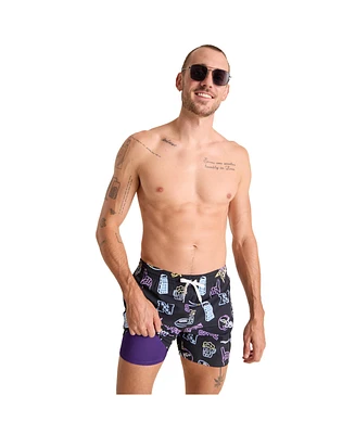 Chubbies Men's 5.5" Black Minnesota Vikings The Neon Lined Classic Swim Trunks