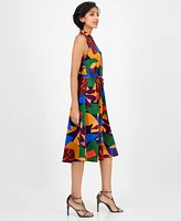 Sandra Darren Women's Printed Drawstring Midi Shirtdress