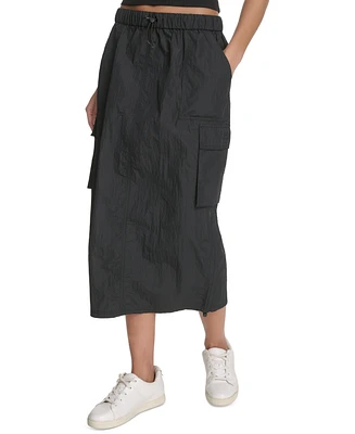 Starter Women's Solid-Color Pull-On Midi Cargo Skirt