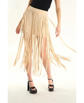 endless rose Women's Knit Fringe Skirt