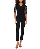 Msk Women's V-Neck Short-Sleeve Top