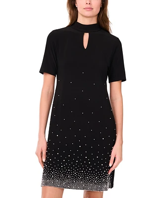 Msk Women's Keyhole Short A-Line Dress