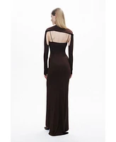 Nocturne Women's Maxi Dress with Glove Accessory