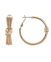 Laundry by Shelli Segal Gold Tone Hoop Earrings with Center Knot