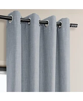 Half Price Drapes Heather Grey Grommet Textured Faux Linen Room Darkening Curtain