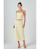 endless rose Women's Tweed Strapless Top
