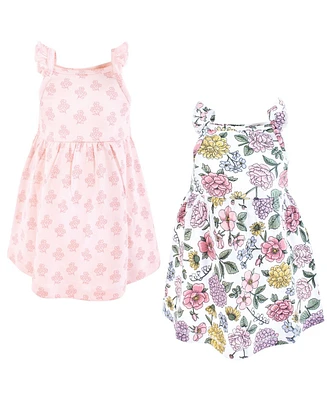 Hudson Baby Girls Cotton Dresses, Pink Vintage Blossom