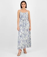 Robbie Bee Women's Printed Scoop-Neck Chiffon Dress