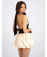 Miss Circle Women's Yaira Backless Drop Waist Mini Bubble Dress