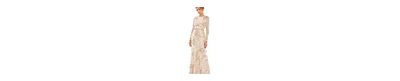 Women's Floral Embroidered Lace Trumpet Gown