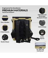 Quiksilver Coastal Collection Zipperless 48-72H 5 Layer Insulated Sweat Free Backpack Cooler with Air Sealed Lid