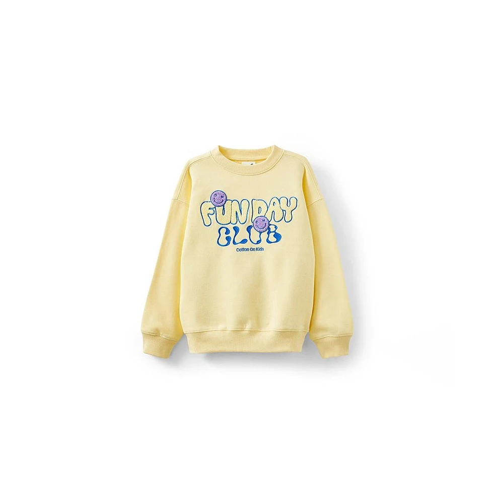 Cotton On Little Girls Sammy Oversized Crew
