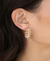 Ettika Thick Oval Dome Baguette Hoop Earrings