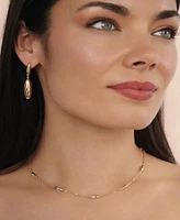 Ettika Oval Dome Baguette Simple Chain Necklace